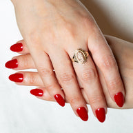Two-Tone Gold Our Lady of Guadalupe Oval Ring (Available in Two-Tone/Yellow/Rose Gold)