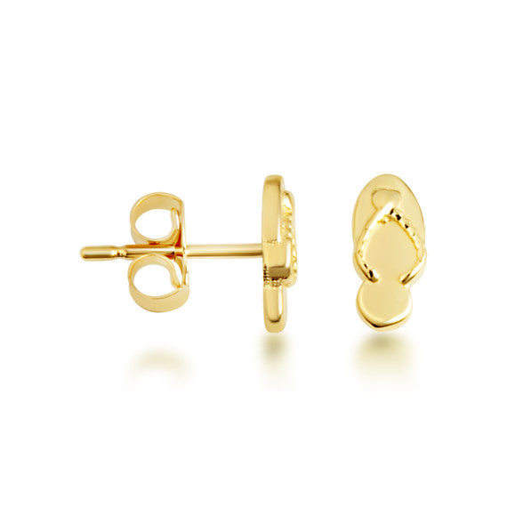 Yellow Gold Eighth Note Music Stud Earrings