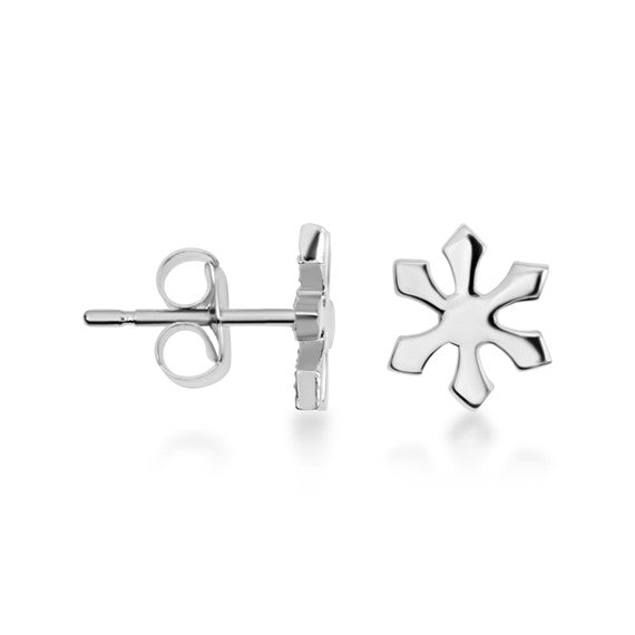 .925 Sterling Silver Winter Snowflake Stud Earrings