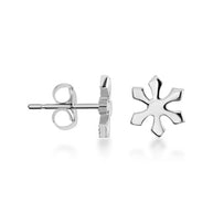 .925 Sterling Silver Winter Snowflake Stud Earrings
