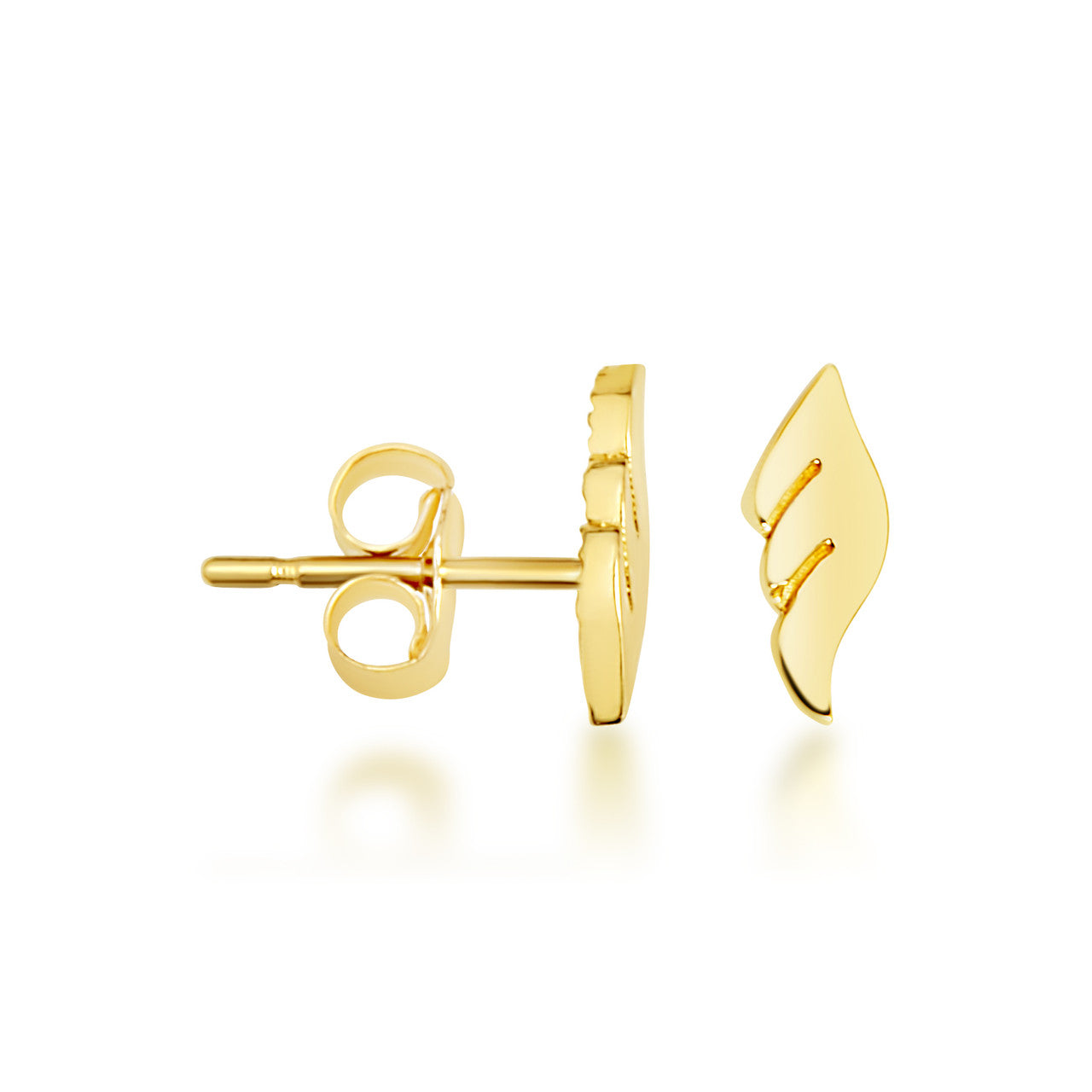 Yellow Gold Angel Wings Stud Earrings