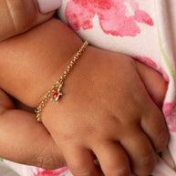14K Yellow Gold Enamel Sea Turtle Ocean Baby Bracelet