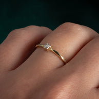 14K Yellow Gold Cubic Zirconia Star Ring