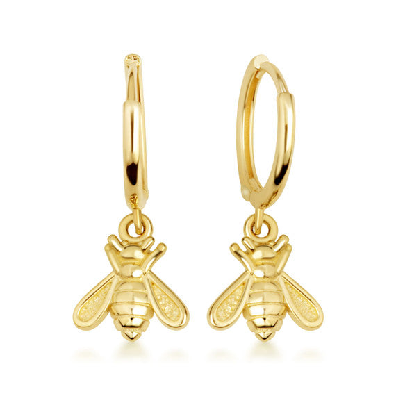 Yellow Gold Volleyball Sports Athletic Drop Huggie Hoop Earrings