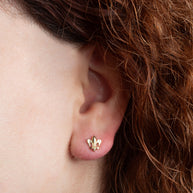 Yellow Gold Fleur-de-Lis French Stud Earrings