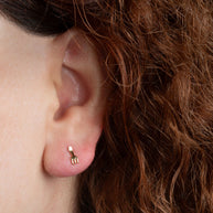 Yellow Gold Fork Food Stud Earrings