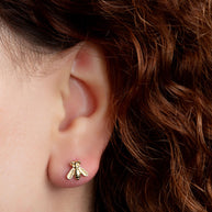 Yellow Gold Bumblebee Stud Earrings