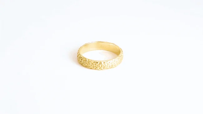 Gold Irish Celtic Trinity Knot Eternity Unisex Band Ring Set (Available in Yellow/Rose/White Gold)