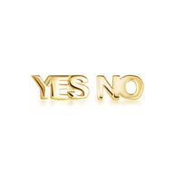 Yellow Gold Yes & No Stud Earrings