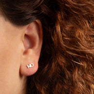Yellow Gold Yes & No Stud Earrings