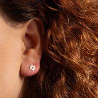 Yellow Gold Jewish Star Of David Stud Earrings
