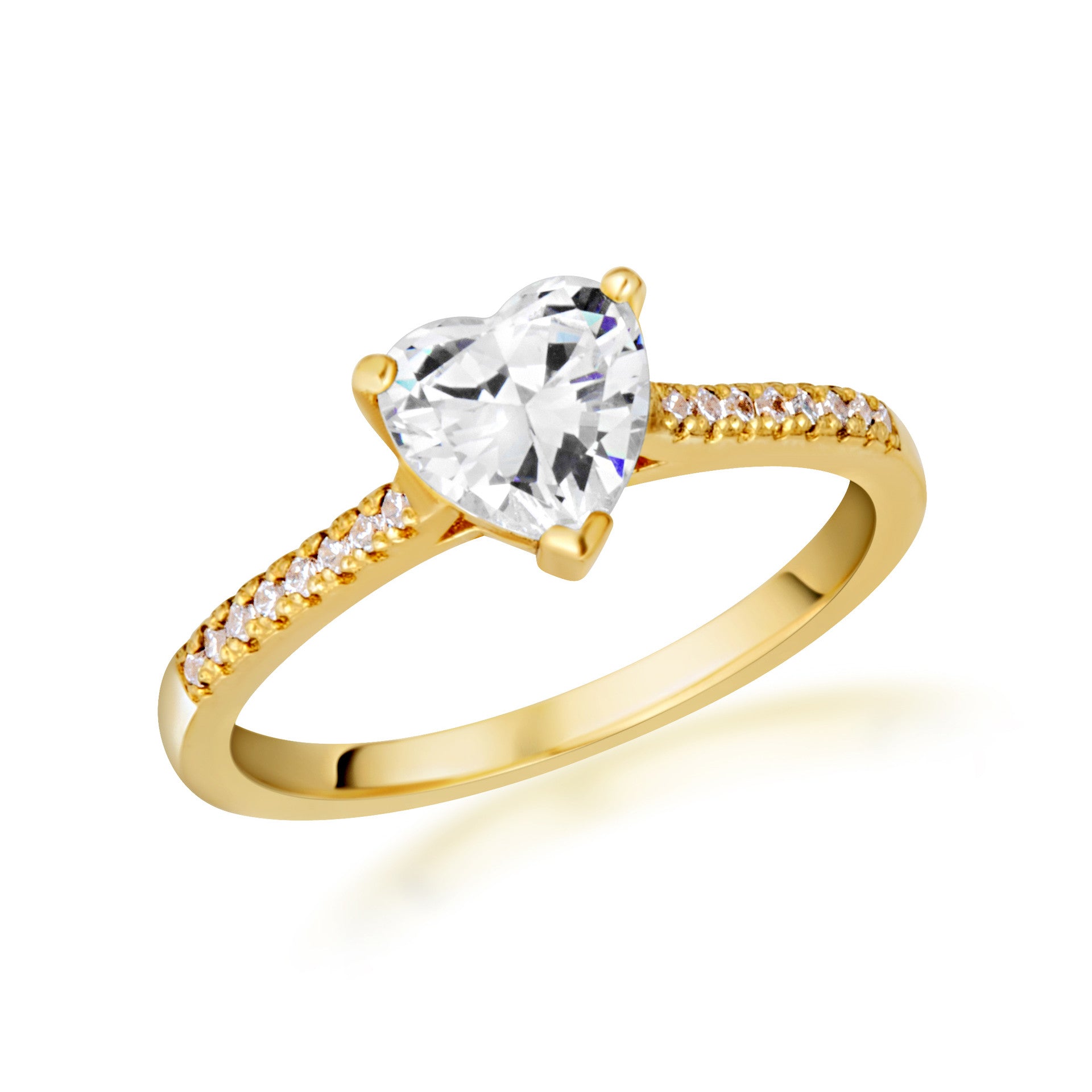 14k Gold Heart Cut Lab Grown Diamond Engagement Ring 1.13cts