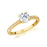 14k Gold Round Cut Lab Grown Diamond Engagement Ring 1.13cts