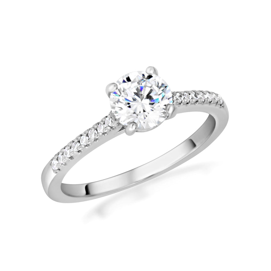14k Gold Round Cut Lab Grown Diamond Engagement Ring 1.13cts