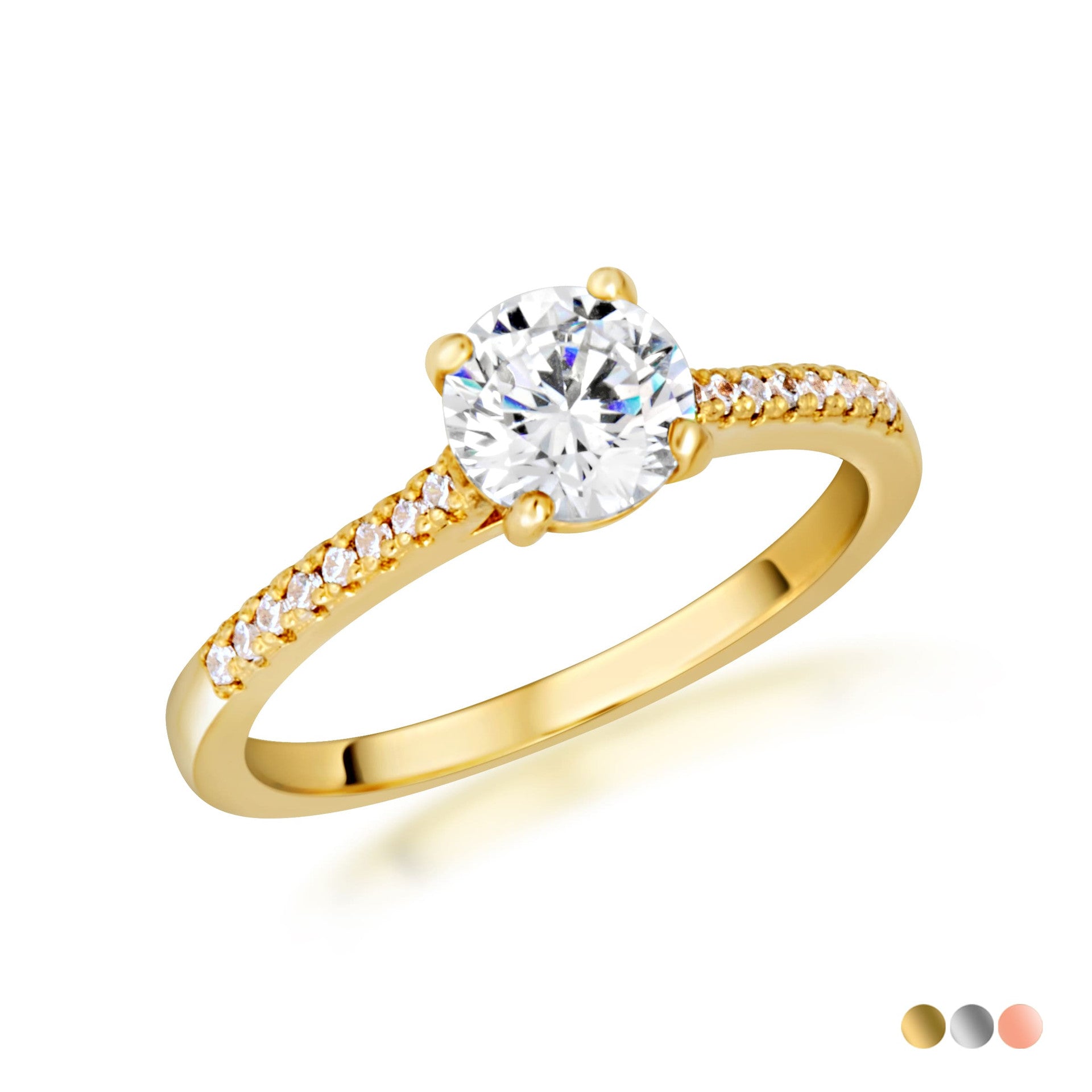 14k Gold Round Cut Lab Grown Diamond Engagement Ring 1.13cts