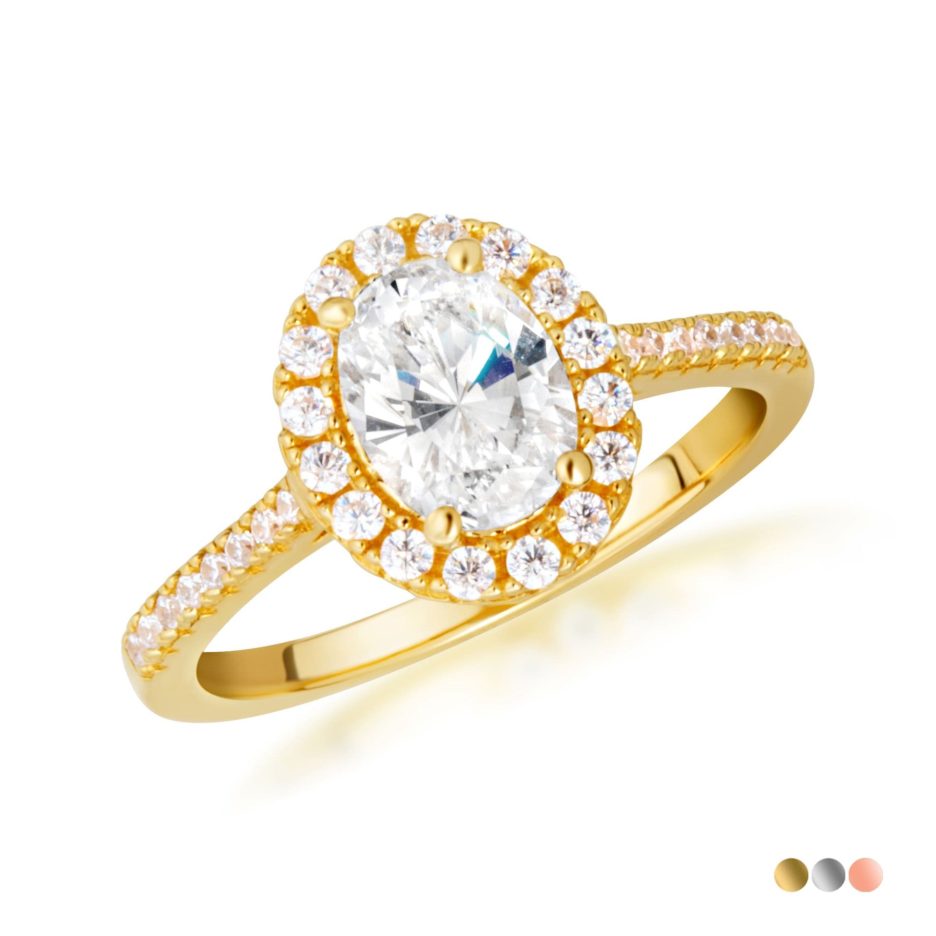 14k Gold Oval Cut Lab Grown Diamond Halo Engagement Ring 1.28cts