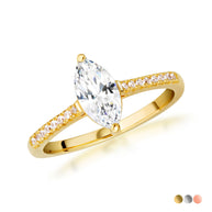 14k Gold Marquise Cut Lab Grown Diamond Engagement Ring 1.13cts