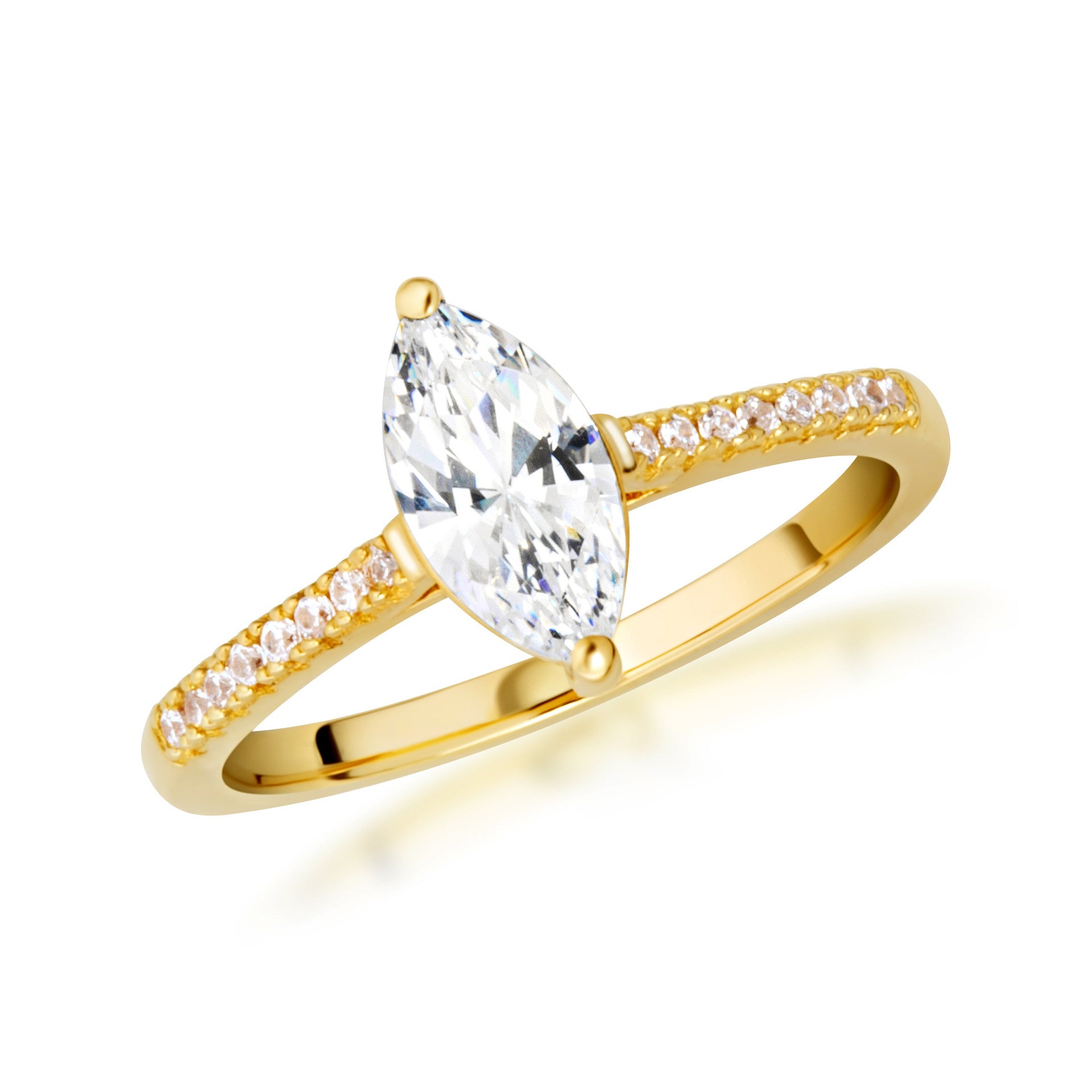 14k Gold Marquise Cut Lab Grown Diamond Engagement Ring 1.13cts