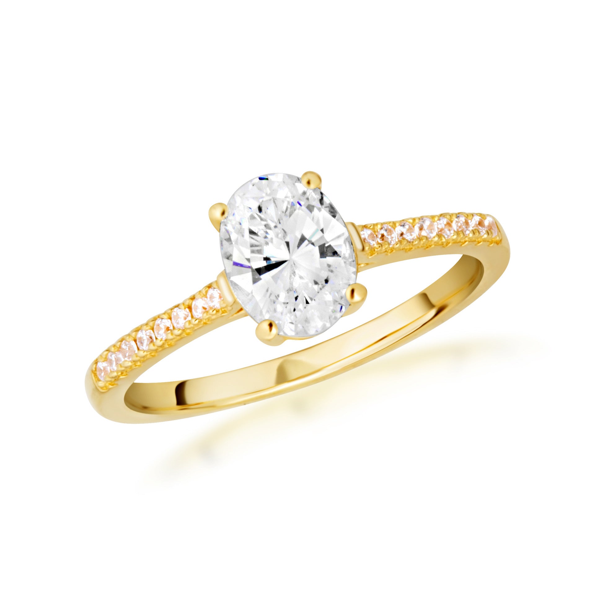14K Gold Oval Cut Lab Grown Diamond Engagement Ring 1.13cts (Available in Yellow/Rose/White Gold)
