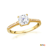 14K Gold Princess Cut Lab Grown Diamond Engagement Ring 1.13cts (Available in Yellow/Rose/White Gold)