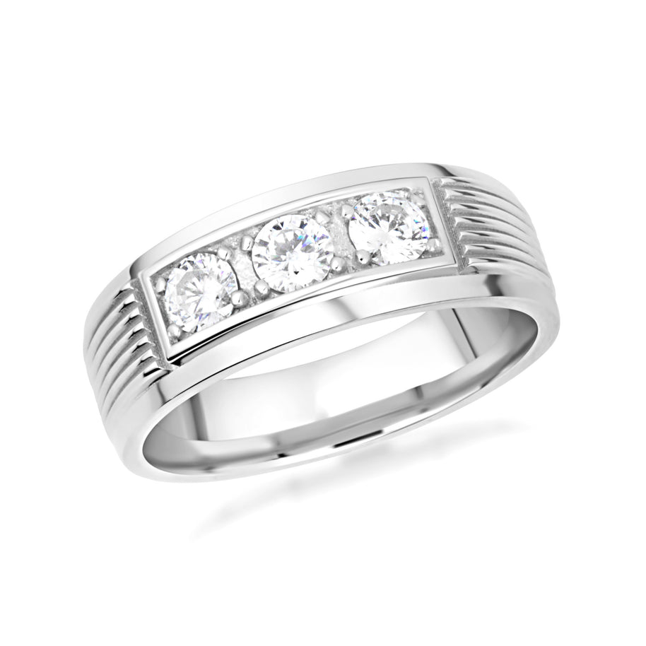 Gold Men's Lab Grown Diamond Wedding Band Engagement Ring (Available in Yellow/Rose/White Gold)