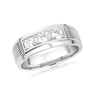 Gold Men's Lab Grown Diamond Wedding Band Engagement Ring (Available in Yellow/Rose/White Gold)
