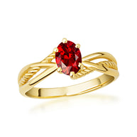Gold Custom Oval Birthstone Infinity Rope Band Ring (Available in Yellow/Rose/White Gold)