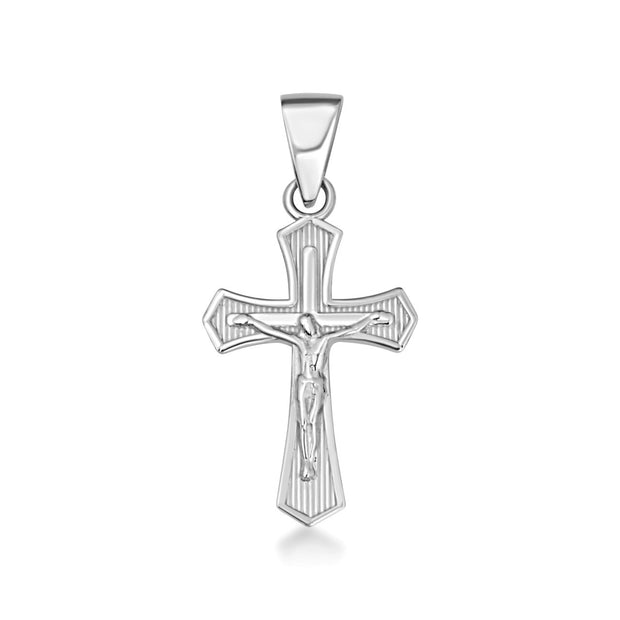 .925 Sterling Silver Cross Crucifix Faith Pendant Necklace