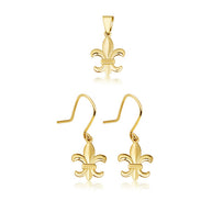 Tri-Color Gold Diamond Cut Heart Flower Rose Pendant Necklace (Available in Yellow/Rose/White Gold)