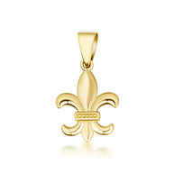 Gold French Fluer-de-lis Pendant Necklace (Available in Yellow/Rose/White Gold)