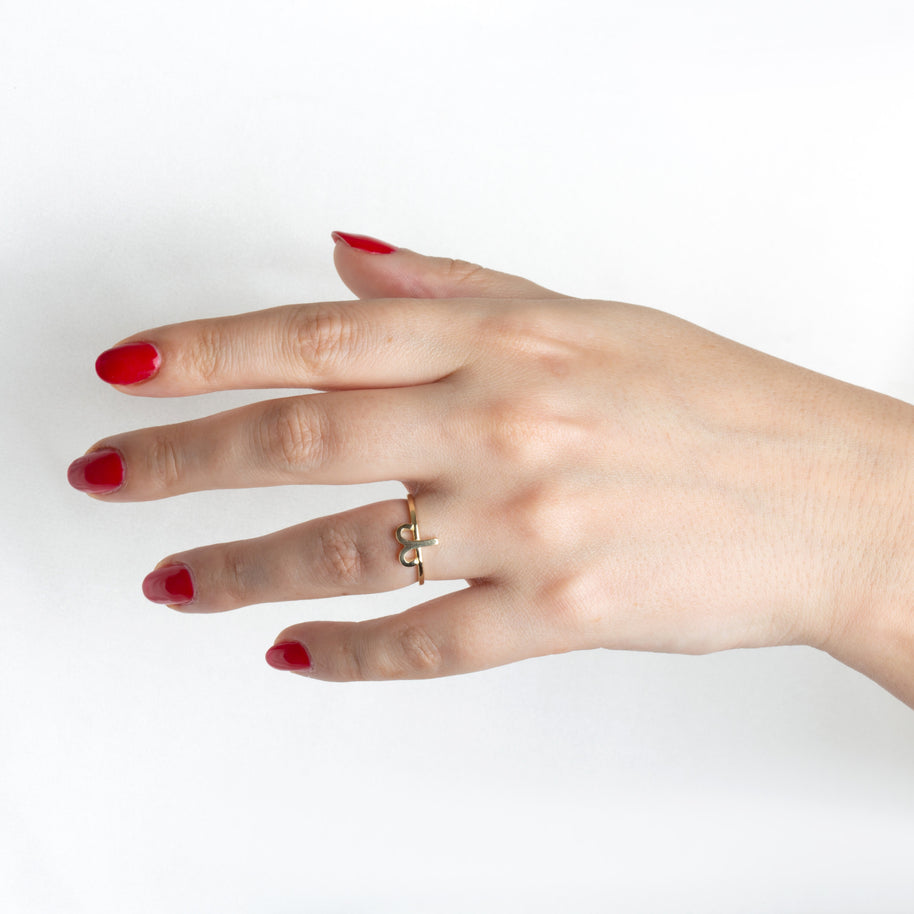Gold Personalized Zodiac Sign Band Ring (Available in Yellow/Rose/White Gold)