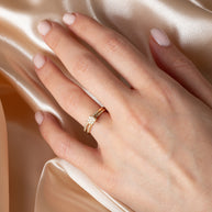 14K Gold Cubic Zirconia Pavé Set Ring (Available in Yellow/Rose/White Gold)