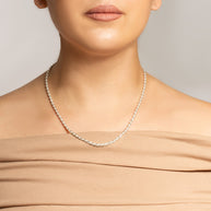 3mm .925 Sterling Silver Diamond Cut Rope Twisted Chain Link Necklace