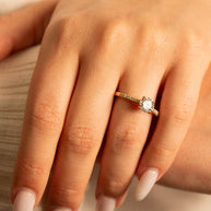14k Gold Round Cut Lab Grown Diamond Engagement Ring 1.13cts