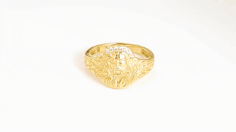 Gold Cubic Zirconia Jesus Christ Crown of Thorns Nugget Ring (Available in Small/Large & Yellow/Rose/White Gold)