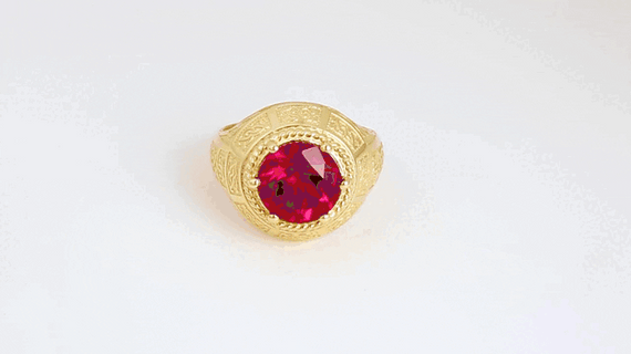 Gold Irish Celtic Trinity Knot Gemstone Rope Ring (Available in Yellow/Rose/White Gold)