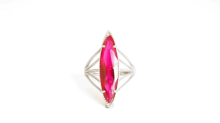 .925 Sterling Silver Marquise Cut Gemstone Rope Band Ring