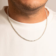 3mm .925 Sterling Silver Diamond Cut Rope Twisted Chain Link Necklace