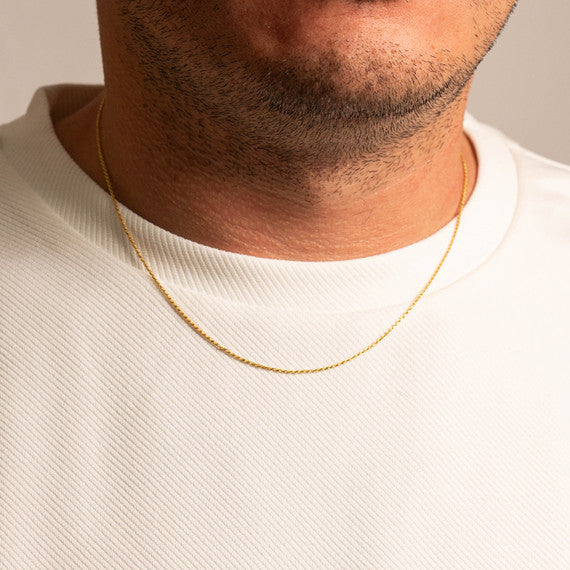 1mm Gold Rope Chain Necklace (Available in Yellow Gold, White Gold)