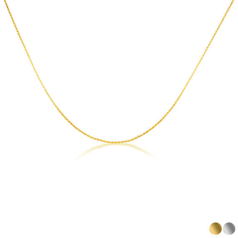 1mm Gold Rope Chain Necklace (Available in Yellow Gold, White Gold)