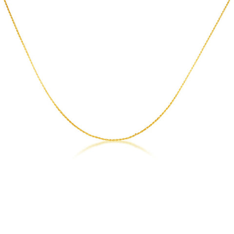 1mm Gold Rope Chain Necklace (Available in Yellow Gold, White Gold)