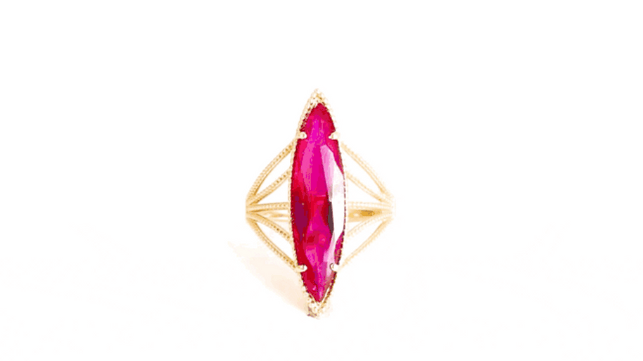 Gold Marquise Cut Gemstone Rope Band Ring (Available in Yellow /Rose/White Gold)