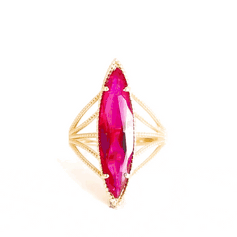 Gold Marquise Cut Gemstone Rope Band Ring (Available in Yellow /Rose/White Gold)