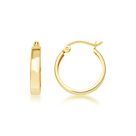 Yellow Gold Tube Hoop Earrings