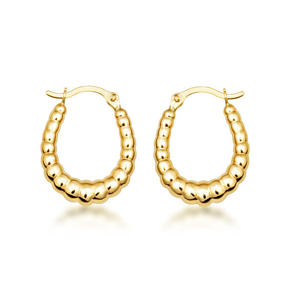 Gold Beaded Hoop Earrings