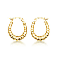 Gold Beaded Hoop Earrings