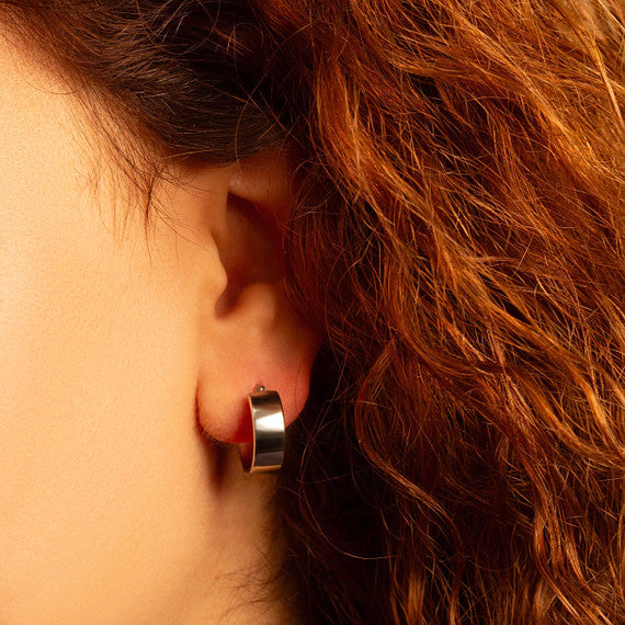 Wide Gold Hoop Earrings
