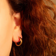 Yellow Gold Tube Hoop Earrings
