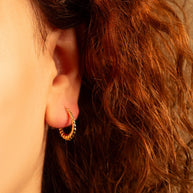 Gold Beaded Hoop Earrings