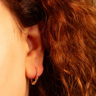 Tri-Color Gold Twisted Oval Hoop Earrings